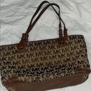 Michael Kors Tan and Brown Logo Tote